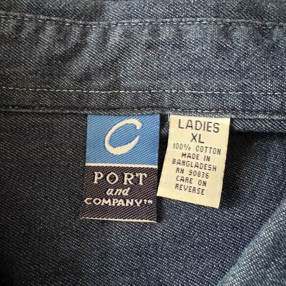 Vintage Port & Company Baylor Bears Denim Shirt Button Down Collegiate Size XL - Picture 5 of 5